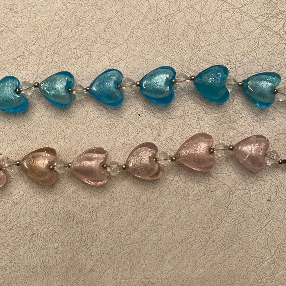 Vintage Heart glass bead bracelets​ (2)